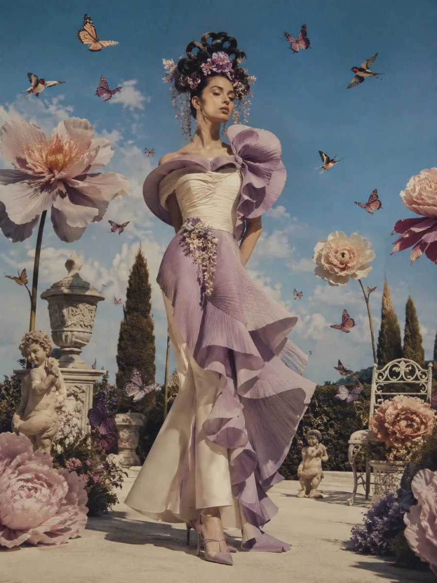 Surreal Garden Fashion Portrait