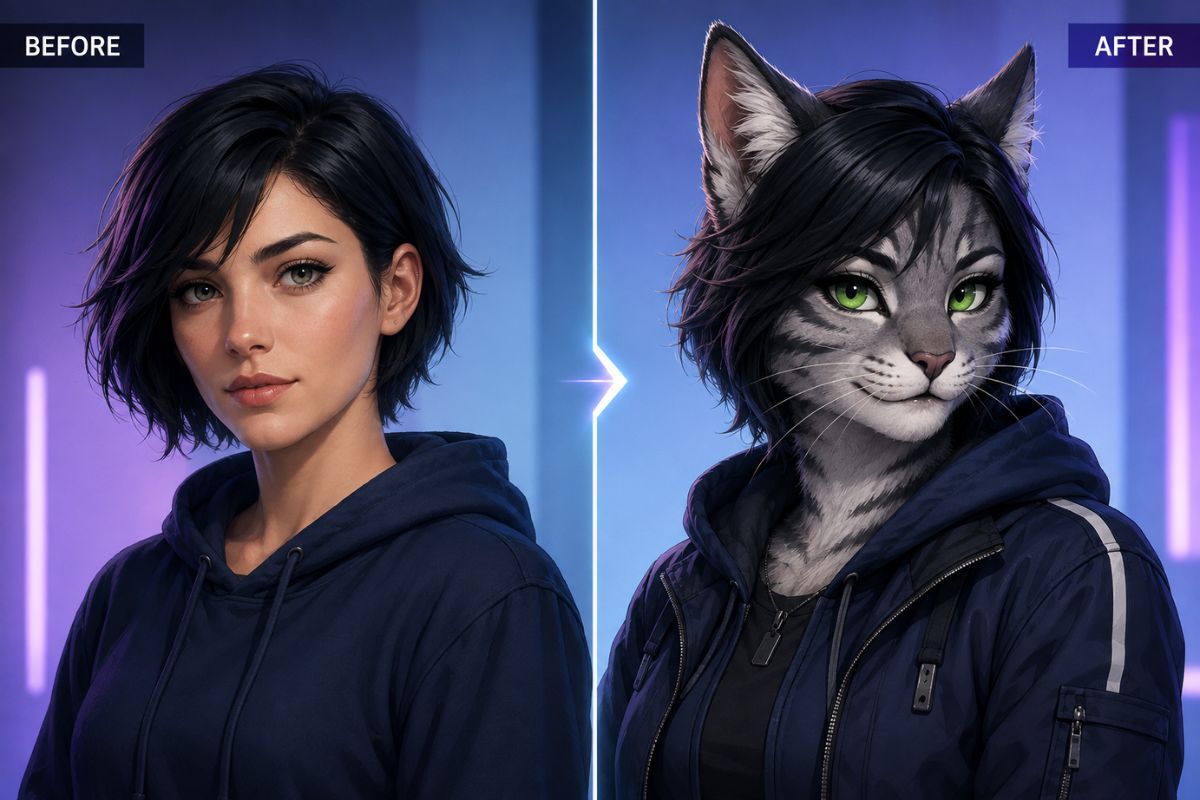 AI Fursona Generator — Color and Outfit Identity